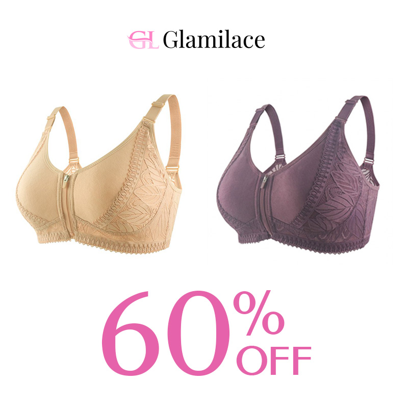 GlamiLace - GlamiLace Last day 80% OFF - Wireless Zip Front Full Coverage Bra