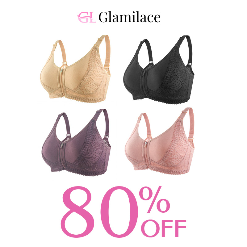 GlamiLace - GlamiLace Last day 80% OFF - Wireless Zip Front Full Coverage Bra