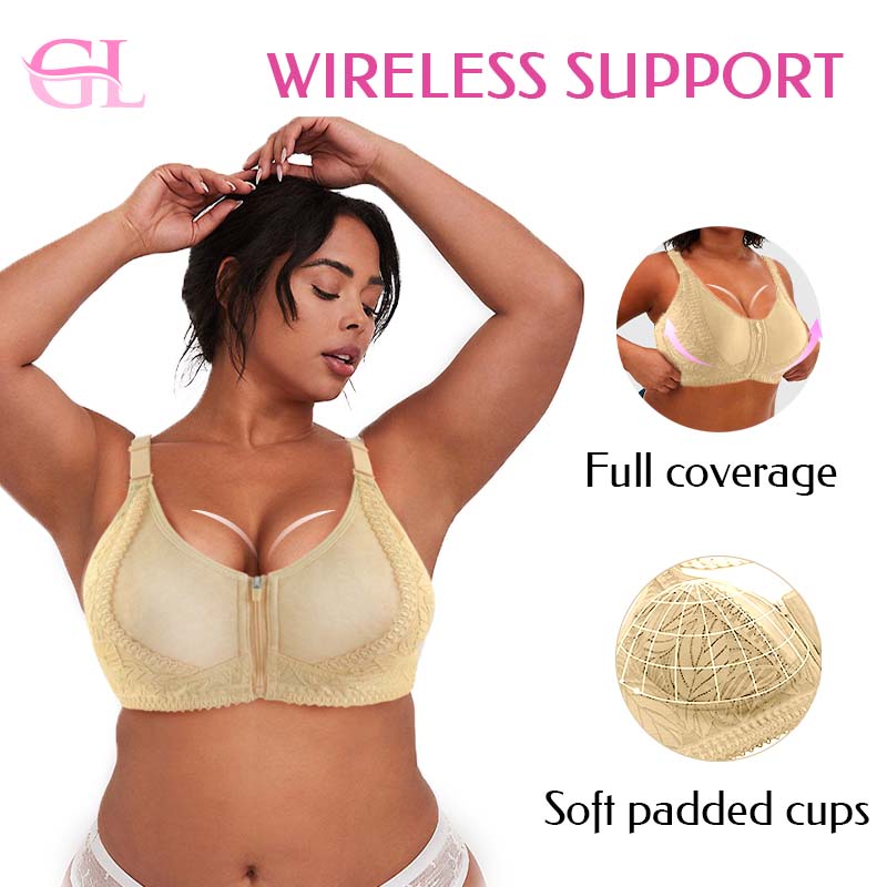 GlamiLace - GlamiLace Last day 80% OFF - Wireless Zip Front Full Coverage Bra