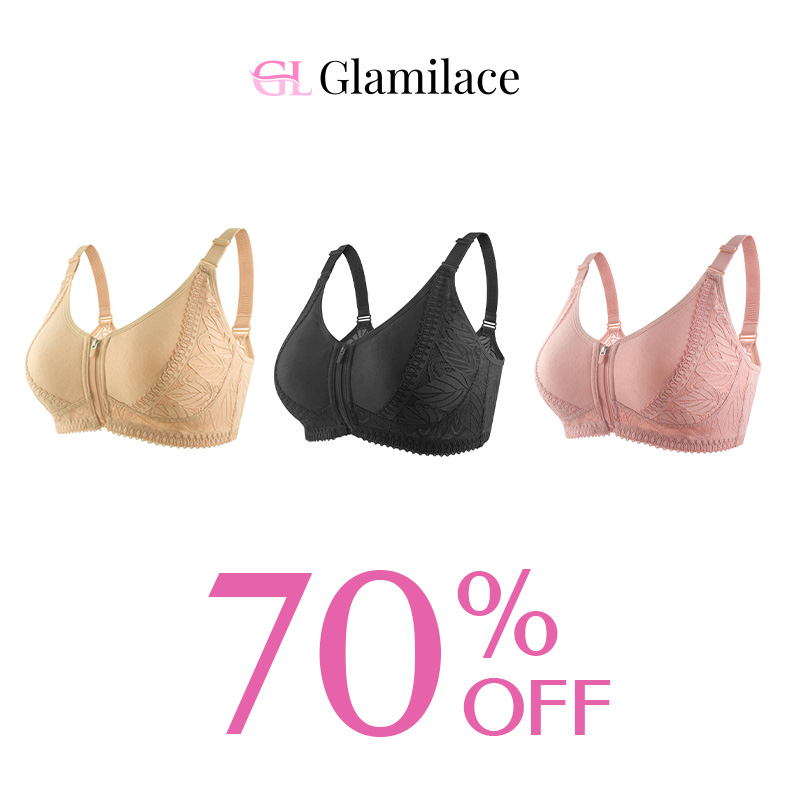 GlamiLace - GlamiLace Last day 80% OFF - Wireless Zip Front Full Coverage Bra