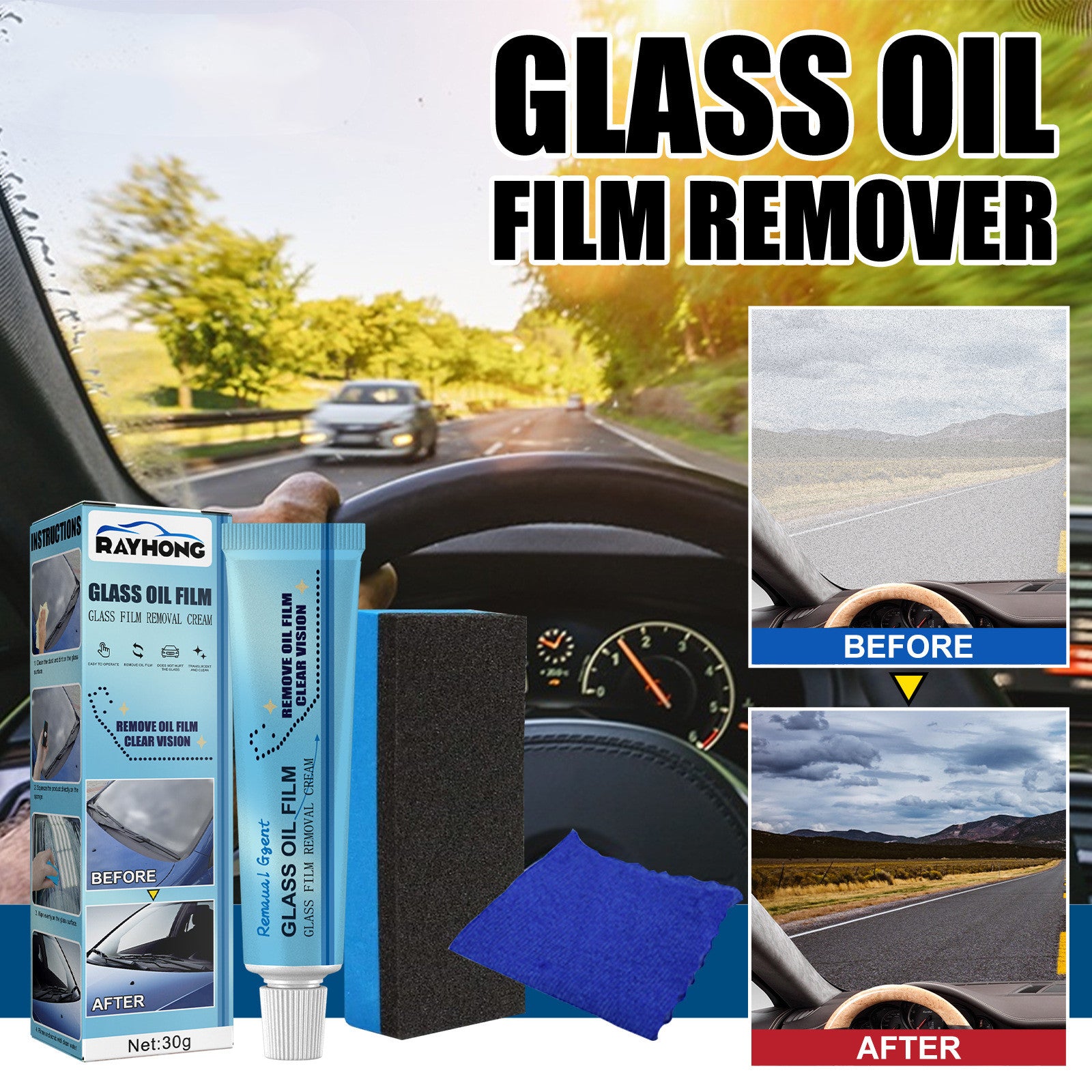 GLASHINY - Glass Oil Film Removal Cream