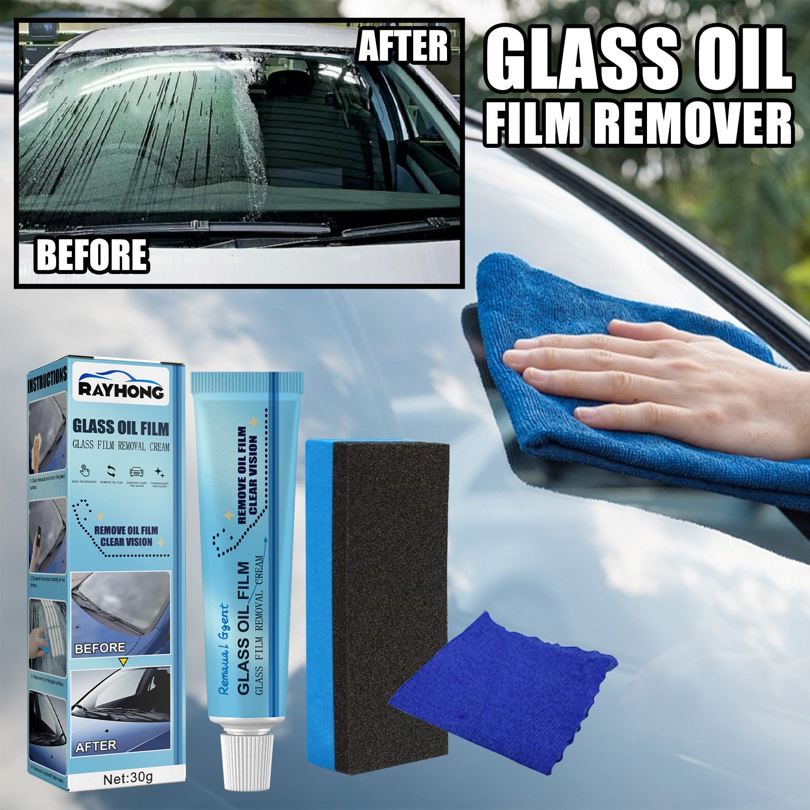 GLASHINY - Glass Oil Film Removal Cream