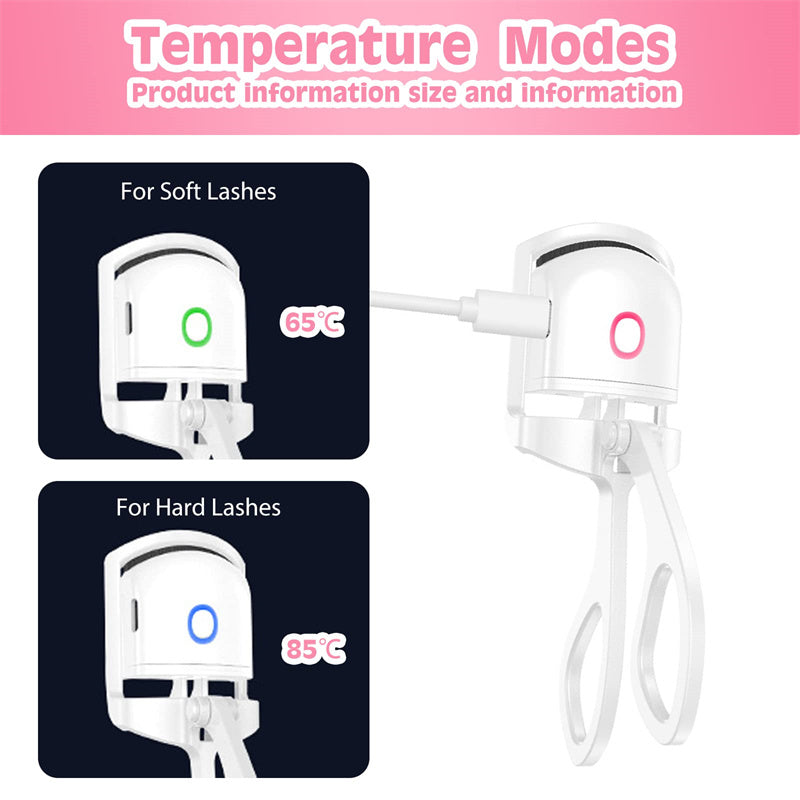 HEATED EYELASH CURLER ELECTRIC TEMPERATURE CONTROL MINI EYELASH CURLER ELECTRIC PORTABLE CHARGING