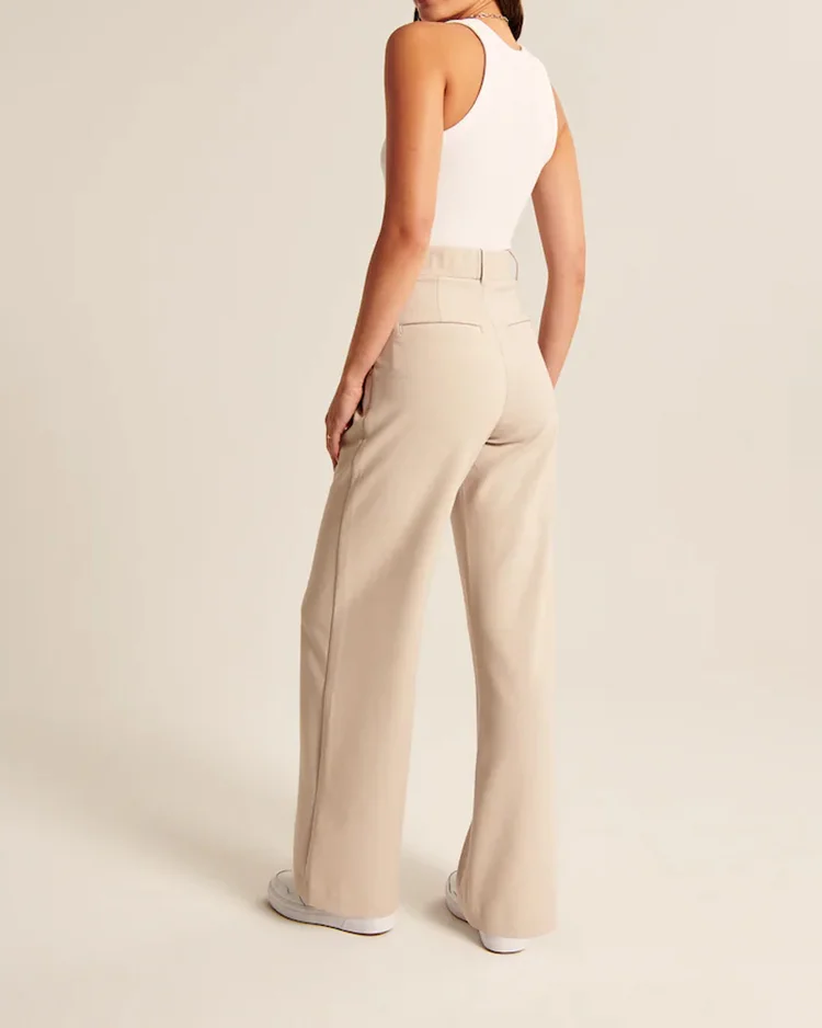 High Waist Tailored Wide Leg Pants 