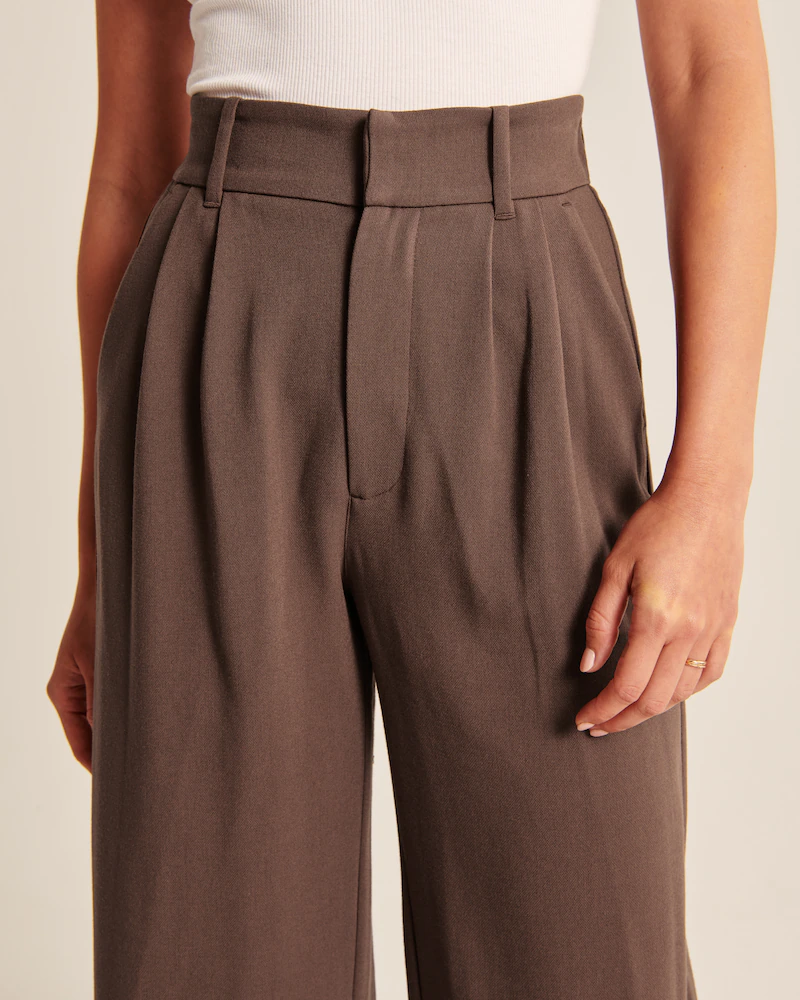 High Waist Tailored Wide Leg Pants 