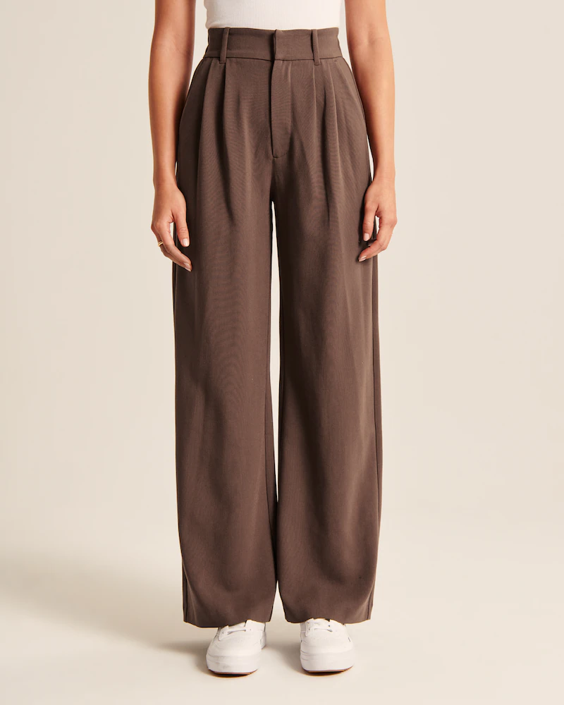 High Waist Tailored Wide Leg Pants 