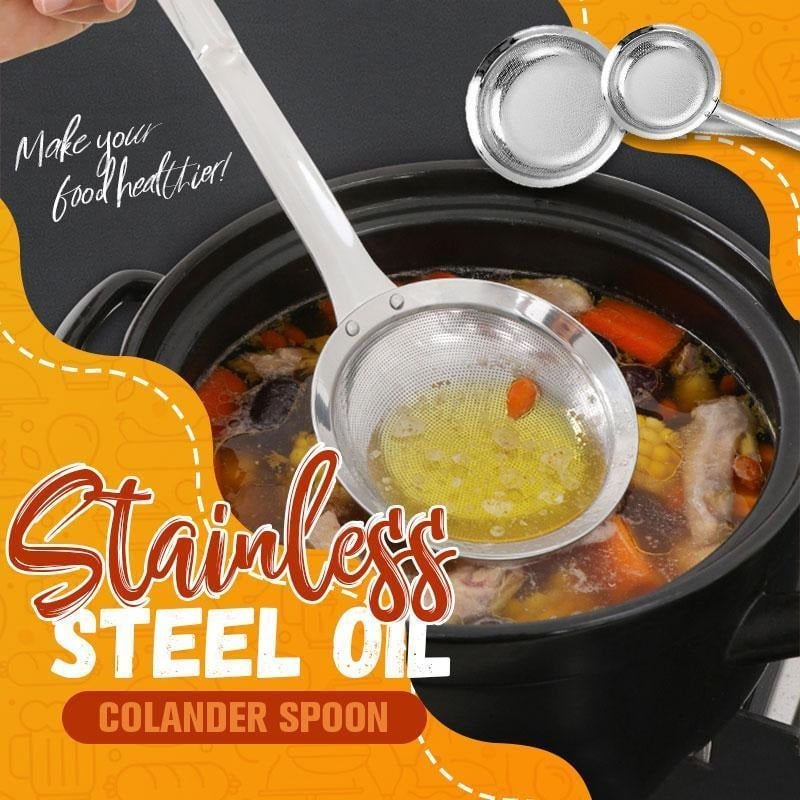 (HOT SALE NOW- 49% OFF) Stainless Steel Oil Colander Spoon - BUY 2 GET 1 FREE