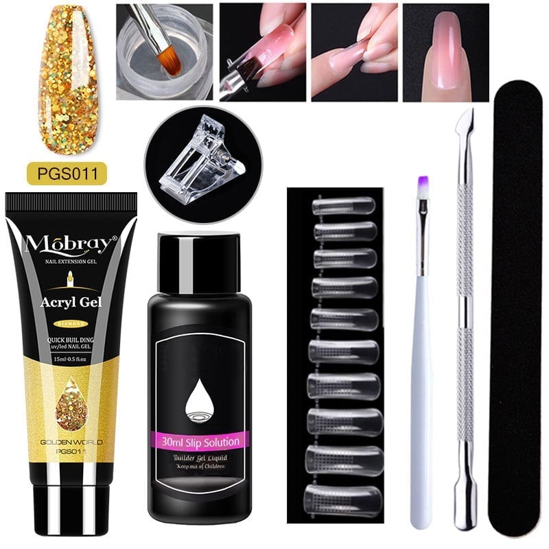 (Hot Sale) SAVE- 48% OFF – Luxury Crystal Nail Extension Gel Set