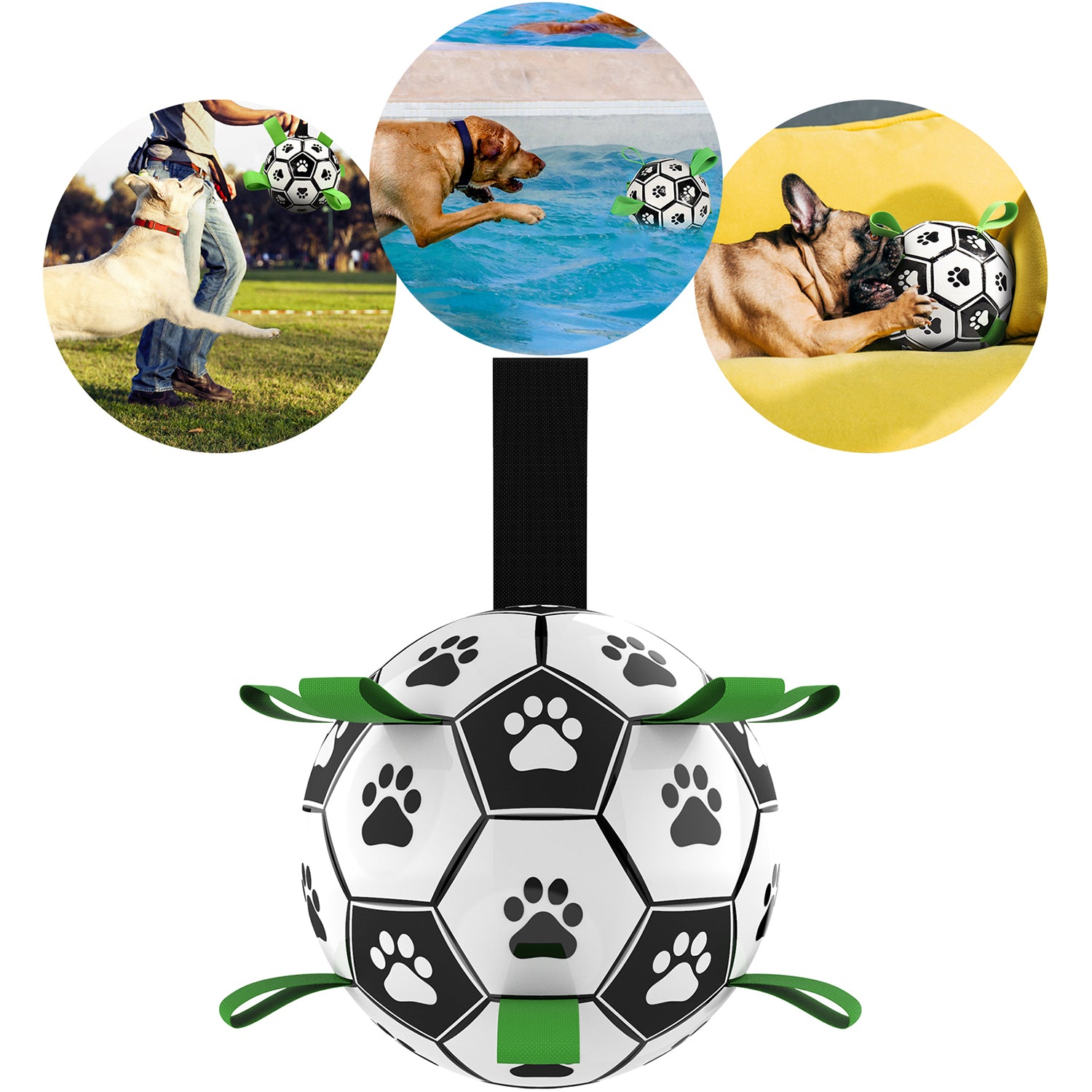 Interactive Dog Football Soccer with Grabbing Tabs