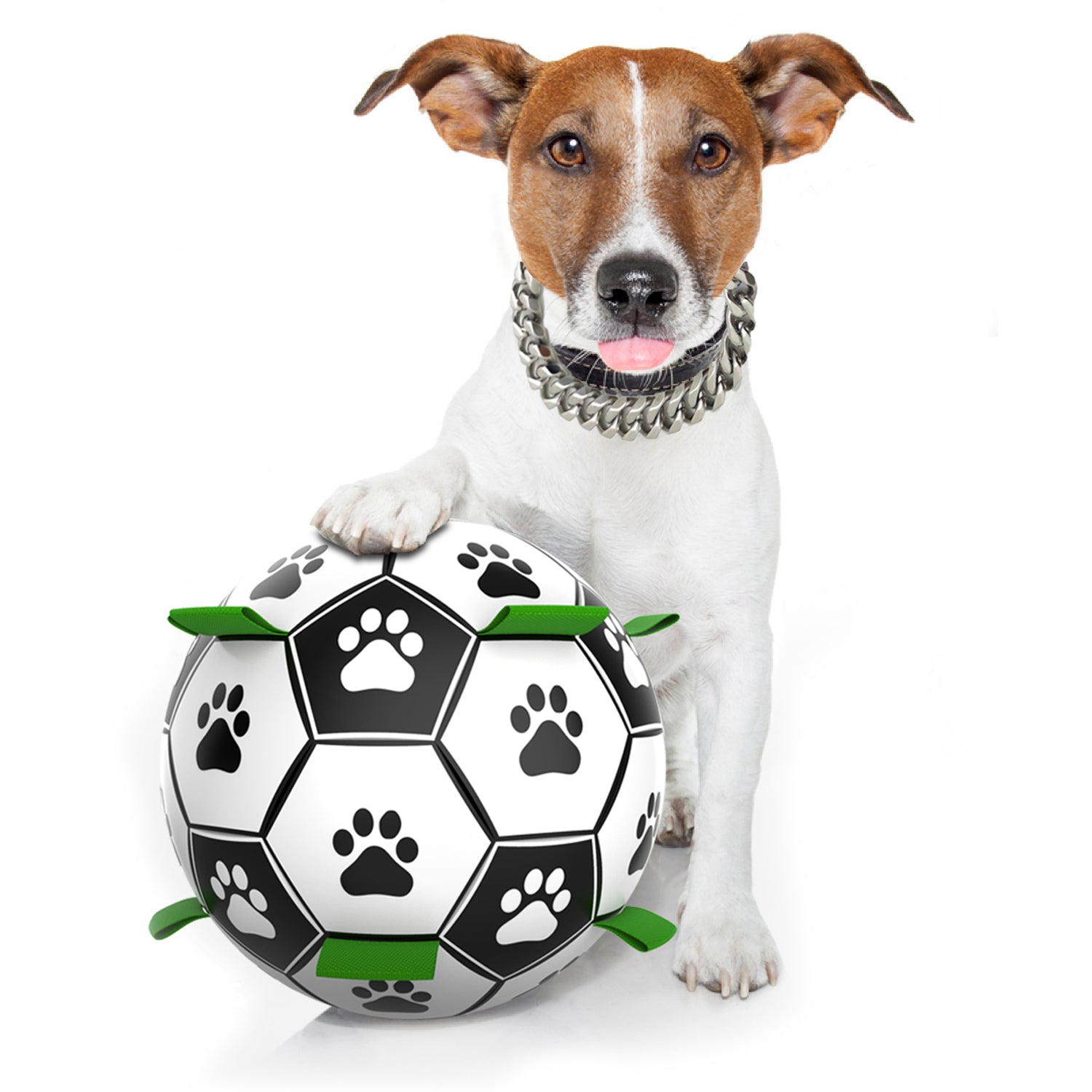 Interactive Dog Football Soccer with Grabbing Tabs