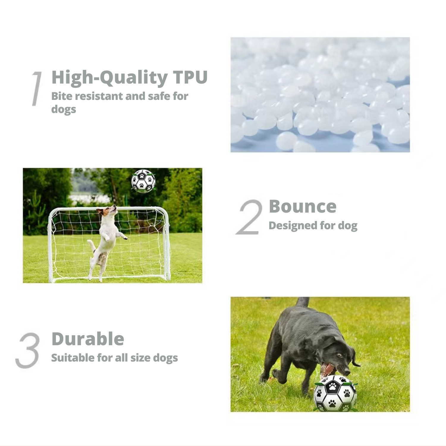 Interactive Dog Football Soccer with Grabbing Tabs