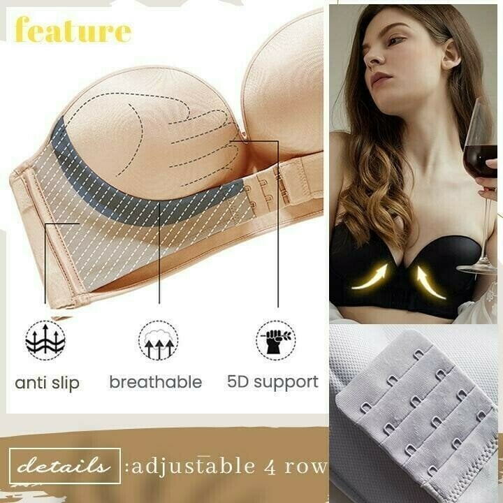 Invisible Strapless Super Push Up Bra