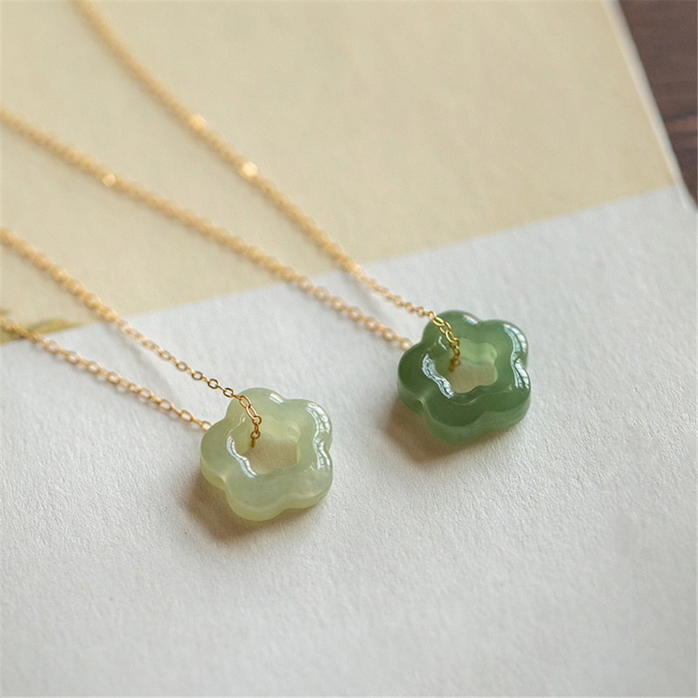 Jade Flower Necklace