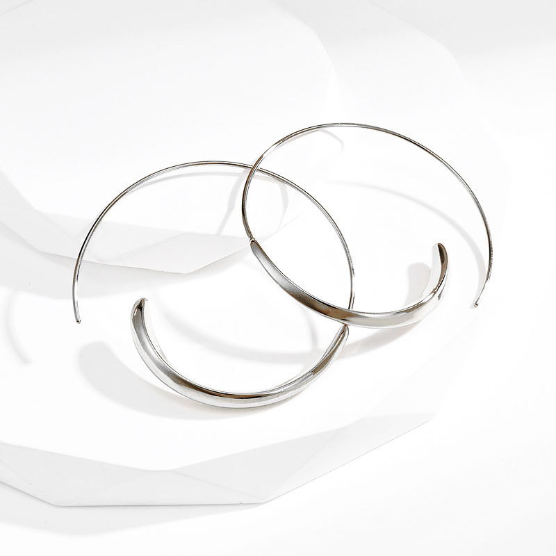 Large Curved Hoop Earrings