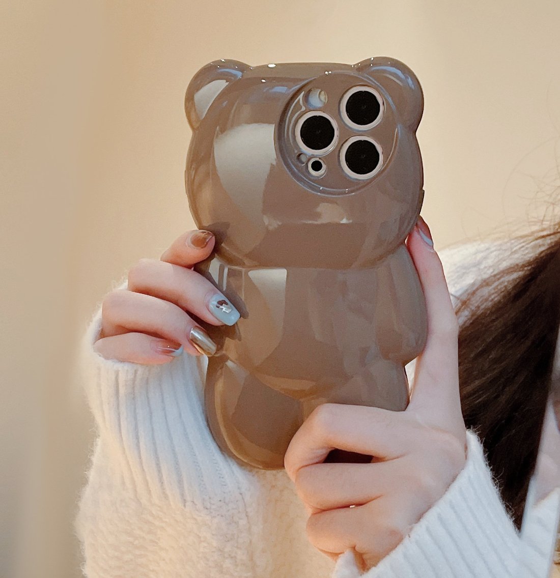 Last Day 49% OFF-Cute 3D Glitter Shockproof Bear Case for iPhone