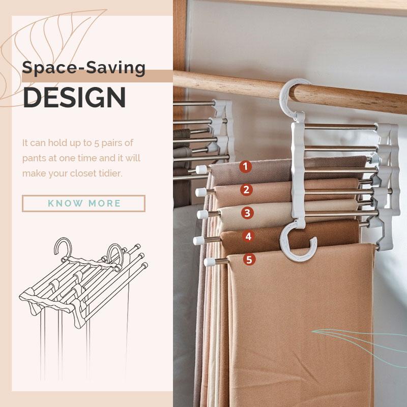 LAST DAY 49% OFF- Multi-functional Pants Rack (BUY 5 GET Extra 30% OFF)