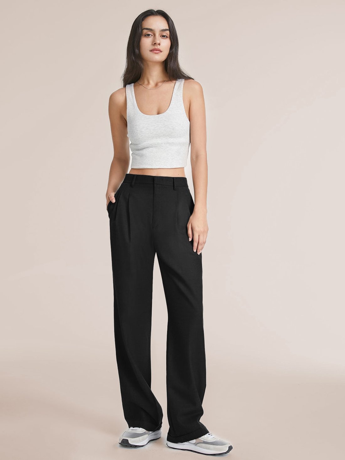 Last Day 50% OFF - HIGH WAIST TAILORED WIDE LEG PANTS