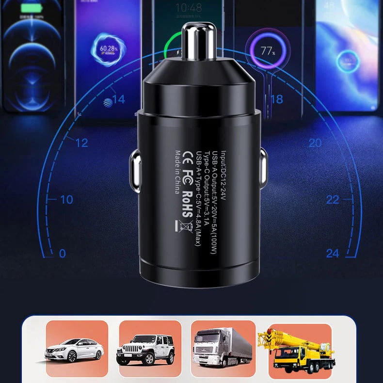 LAST DAY 60% OFF - Multi Compatible 100W Fast Charging Car Charger