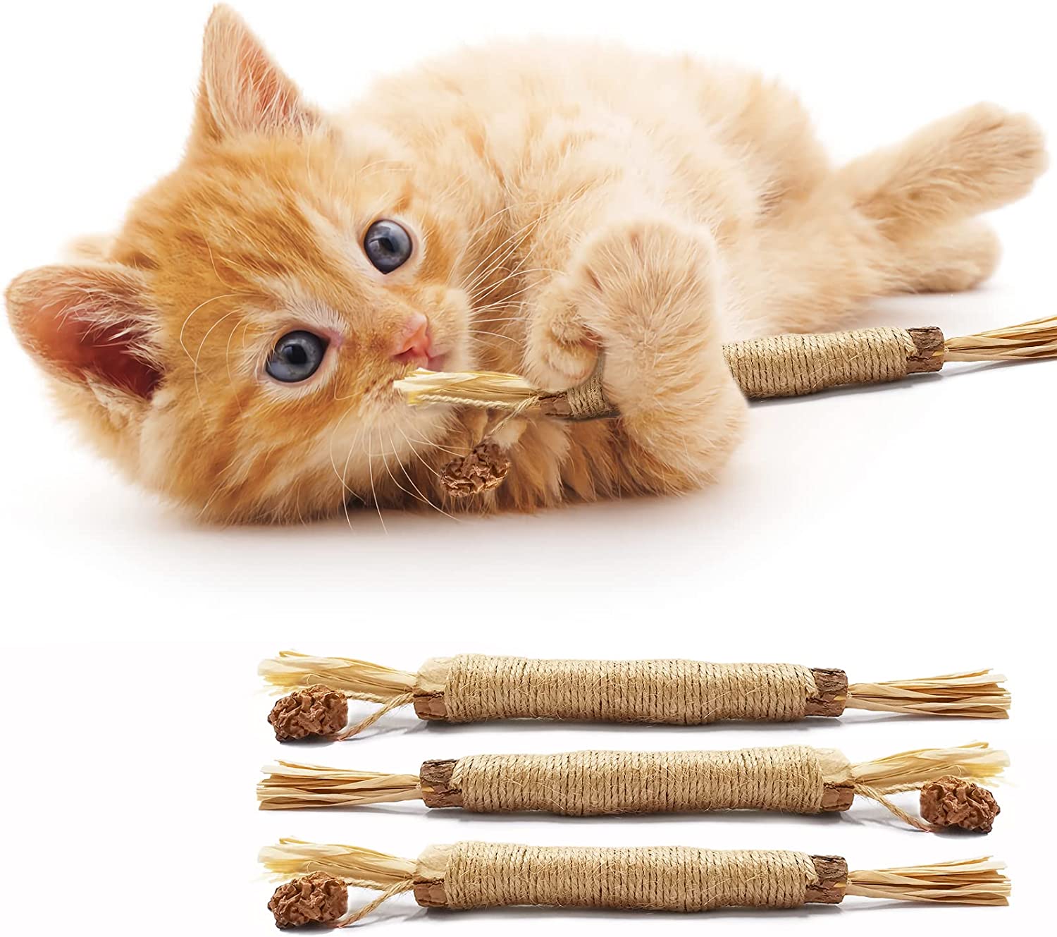 Last Day 70% OFF - Natural Silvervine Stick Cat Chew Toy - BUY 3 Get 1 Free