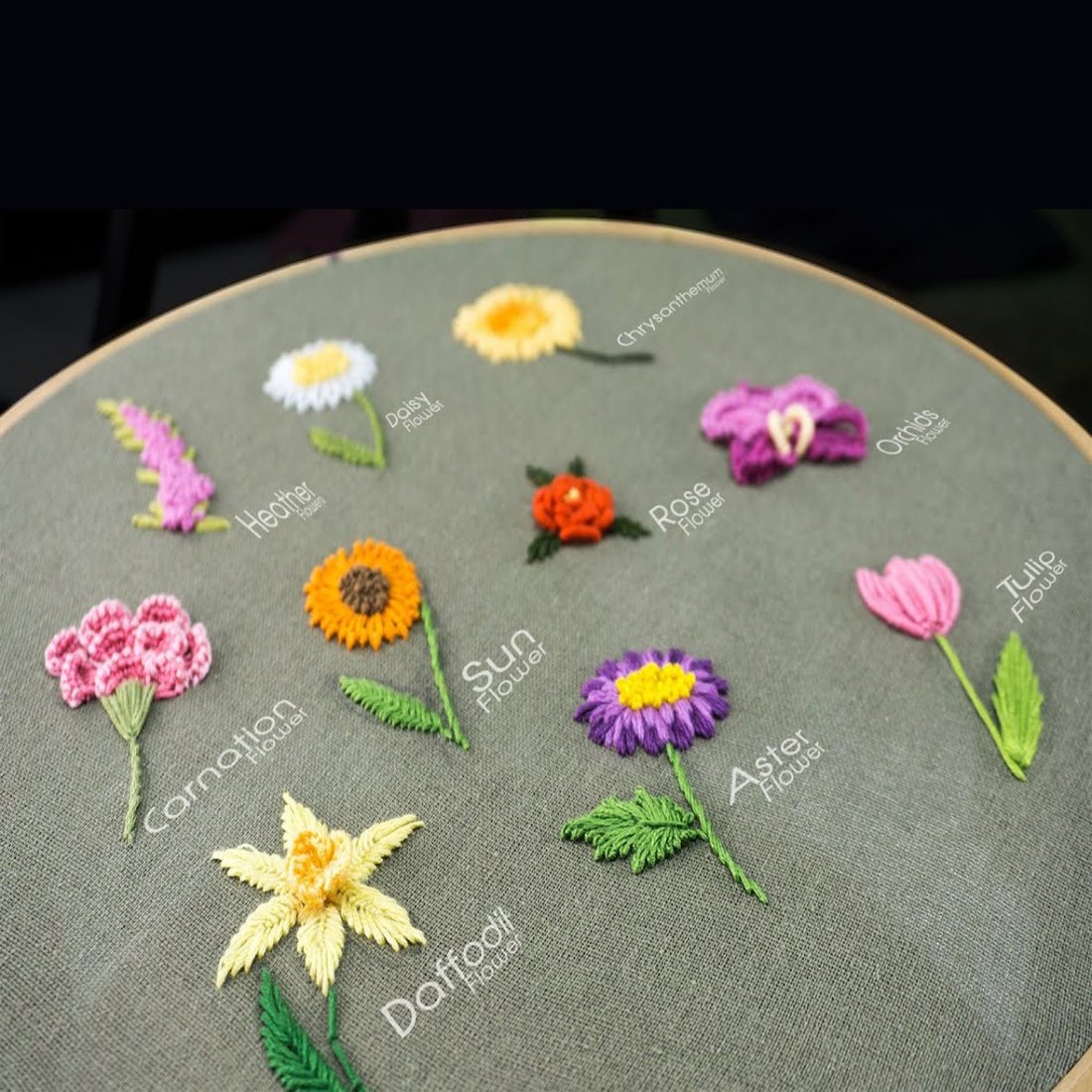 Last Day 70% OFF - Perfect Gift - Embroidery Hoop Flower Kit for Beginner