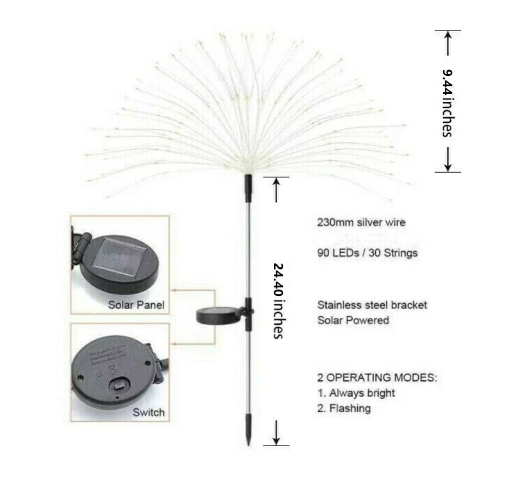 LAST DAY 70% OFF - Waterproof  Solar Garden Fireworks Lamp