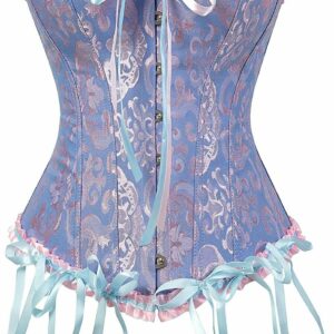 Last Day 70% OFF - Women's Lacing Corset Top Satin Floral Boned Overbust Body Shaper Bustier