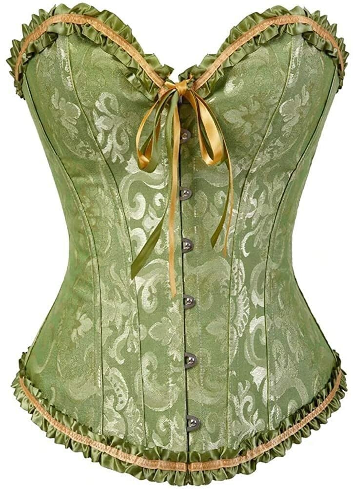 Last Day 70% OFF - Women's Lacing Corset Top Satin Floral Boned Overbust Body Shaper Bustier