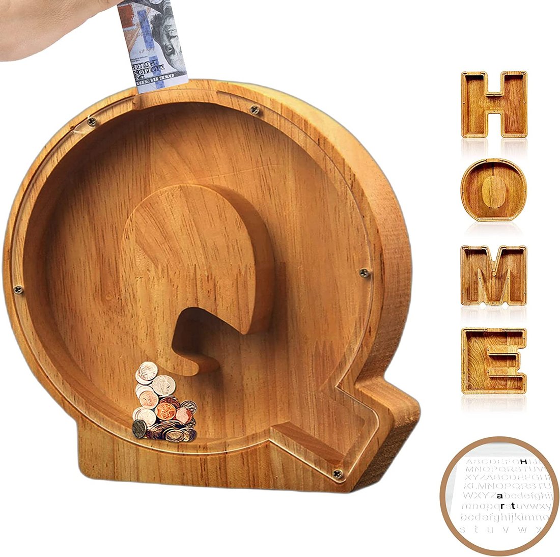 Last Day Promotion - Piggy Bank-Wood Gift For Kids - Customizable name