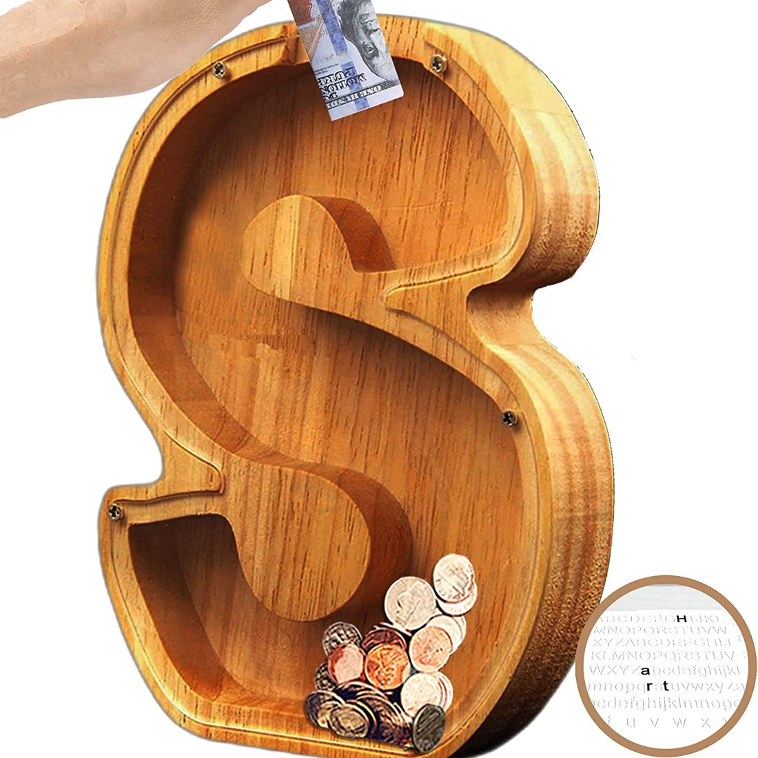 Last Day Promotion - Piggy Bank-Wood Gift For Kids - Customizable name