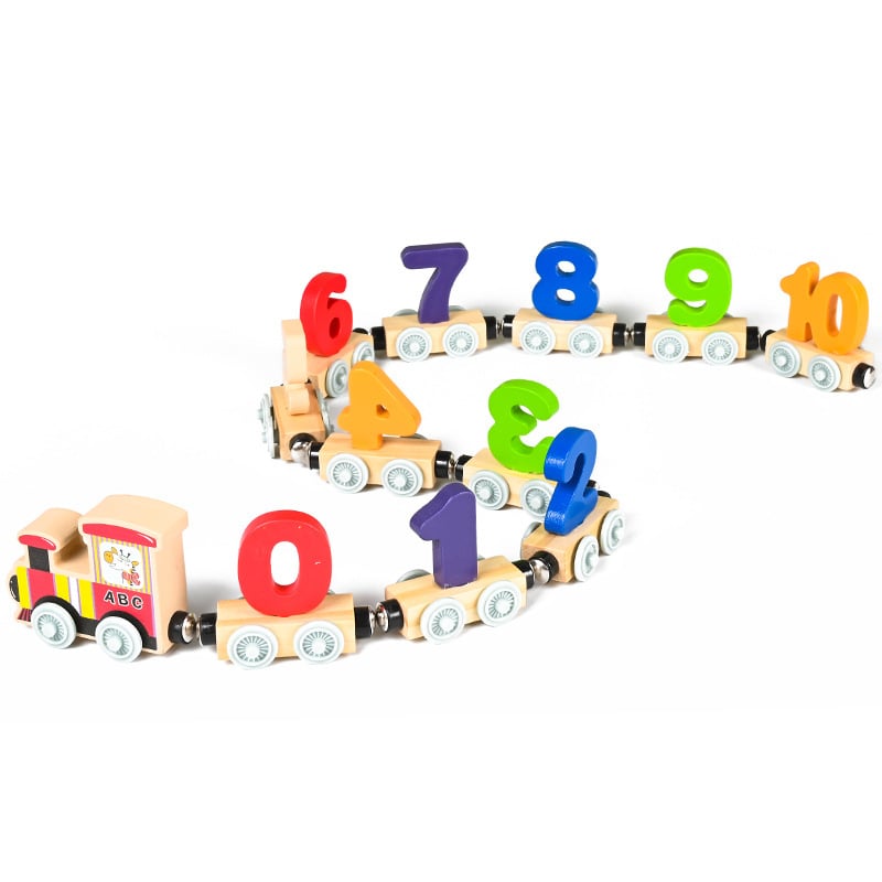 Last Day Promotion 40% OFF - Numbers And Letters Magnetic Train Puzzle Wooden Toy Car