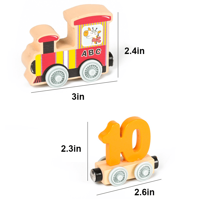 Last Day Promotion 40% OFF - Numbers And Letters Magnetic Train Puzzle Wooden Toy Car