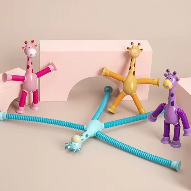 Last Day Promotion 50% OFF – Telescopic suction cup giraffe toy