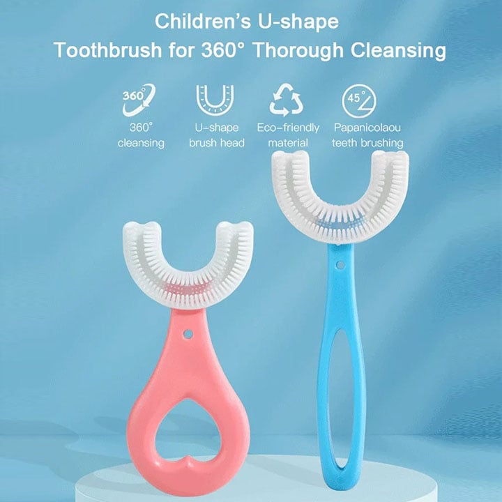 (Last Day Promotion-50% Off Now) All Rounded Children U-Shape Toothbrush