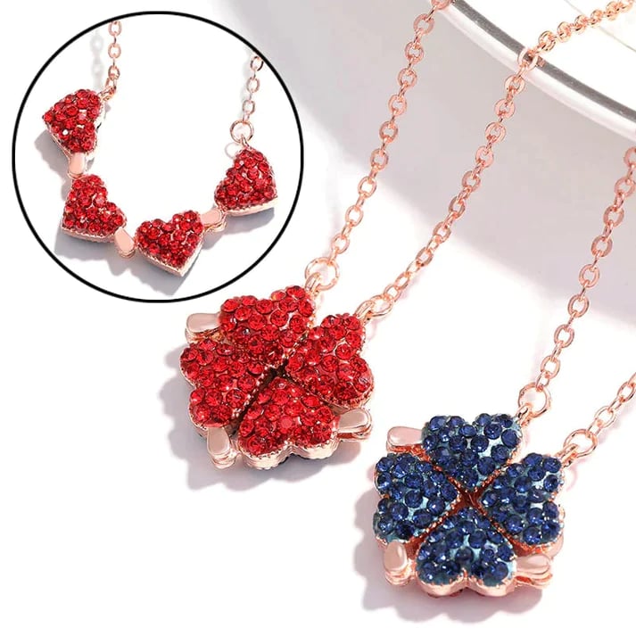 Last Day Promotion 70% Sale - Heart Shaped Four Leaf Clover Necklace