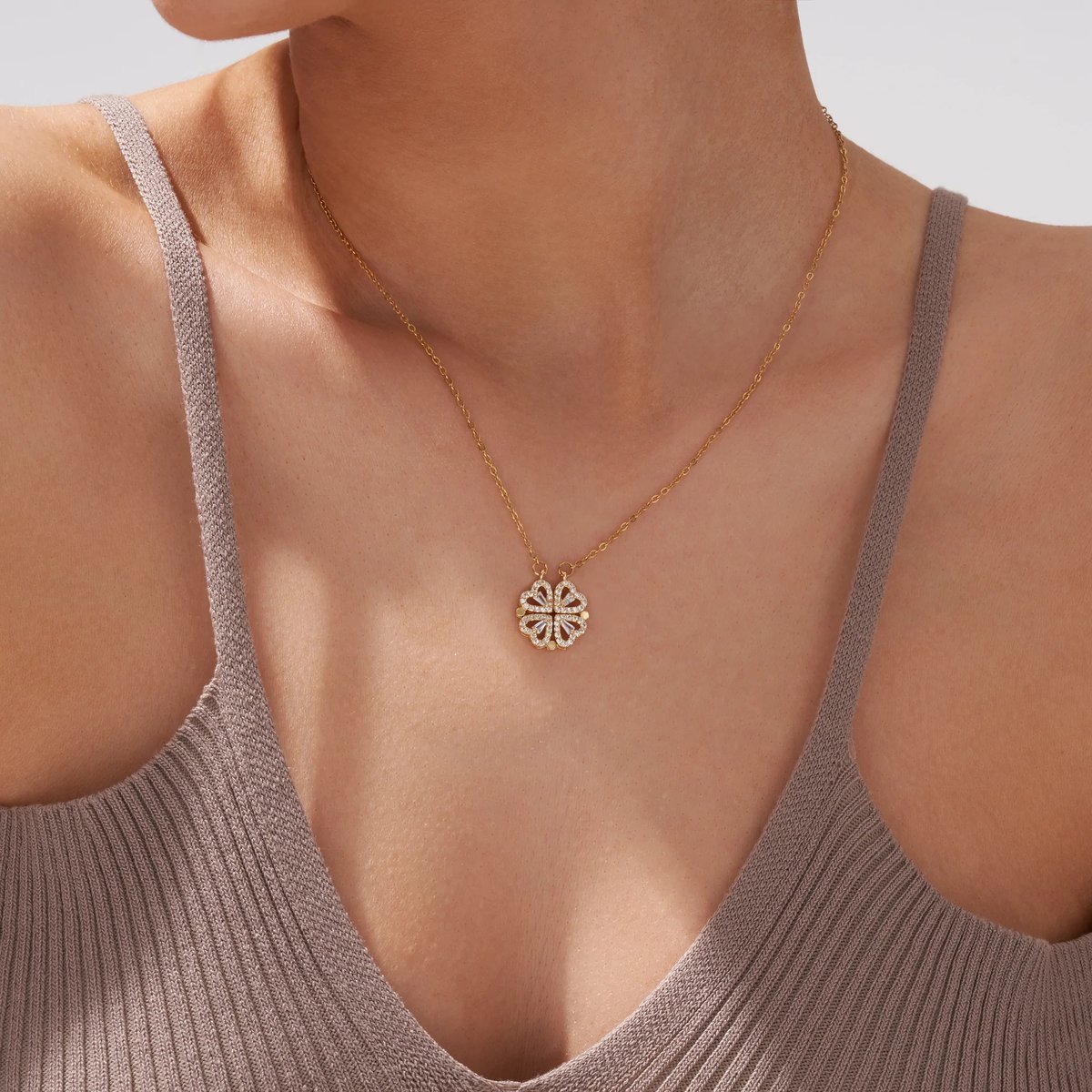 Last Day Promotion 70% Sale – Heart Shaped Four Leaf Clover Necklace