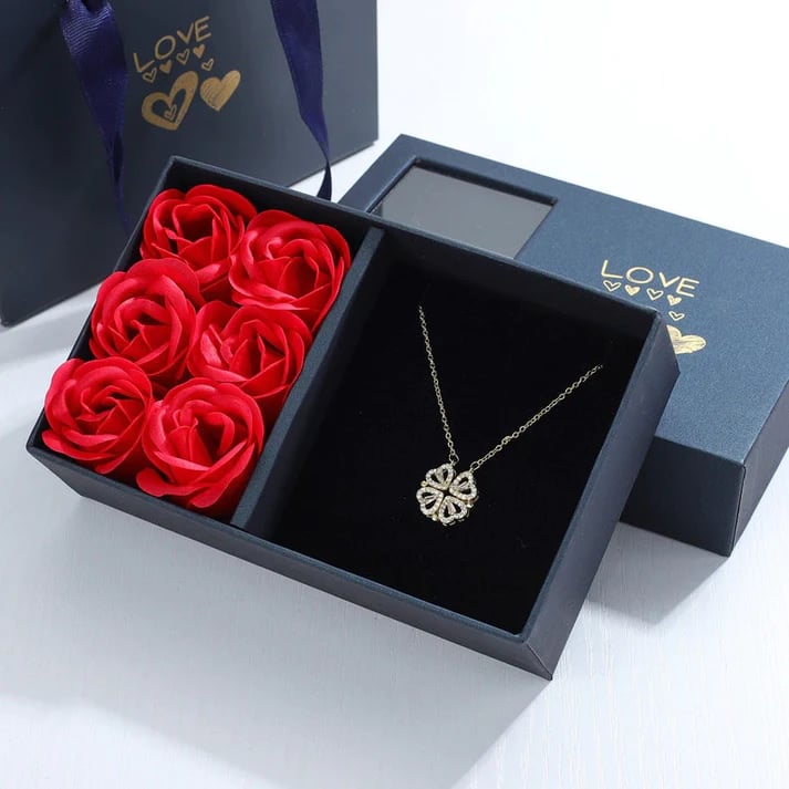 Last Day Promotion 70% Sale - Heart Shaped Four Leaf Clover Necklace