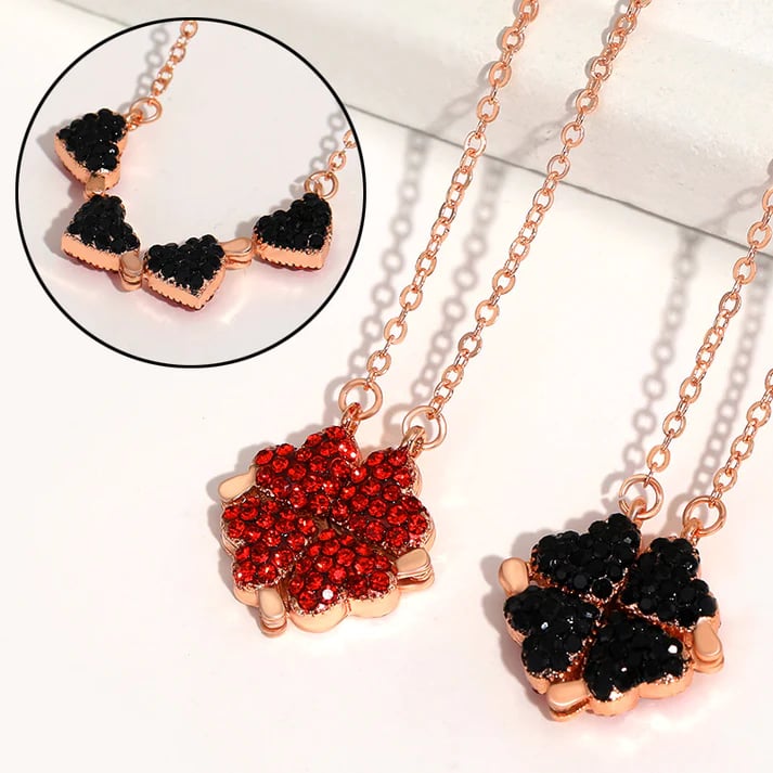 Last Day Promotion 70% Sale - Heart Shaped Four Leaf Clover Necklace