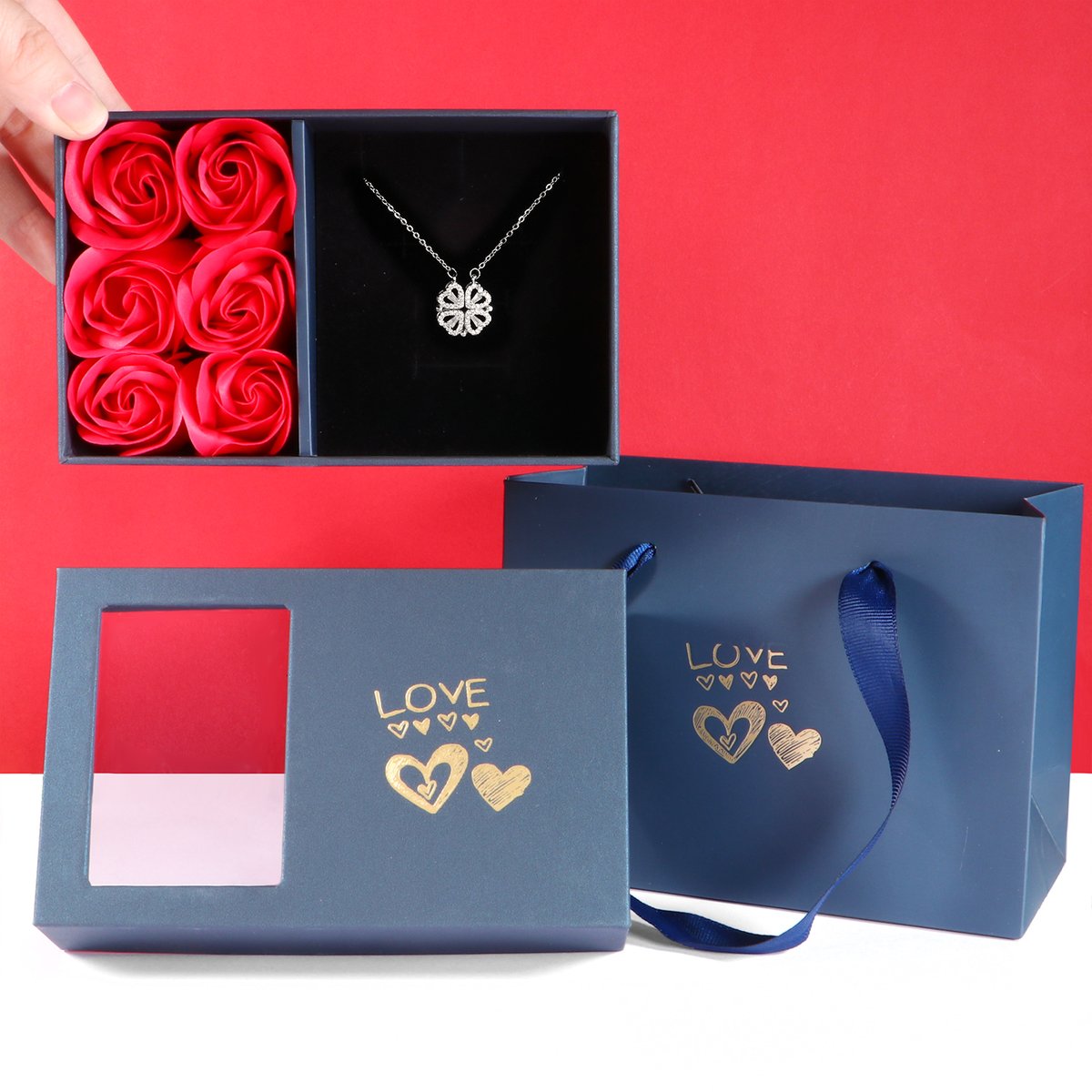 Last Day Promotion 70% Sale - Heart Shaped Four Leaf Clover Necklace