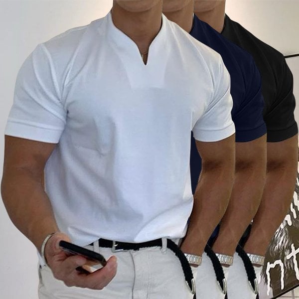 Last Day Promotion 75%OFF - 2023 Men Gentlemans business Short Sleeve Fitness T Shirt