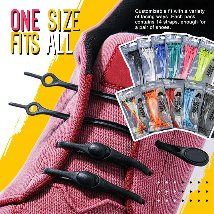 (Last Day Promotion-SAVE 50% OFF) Lazy Elastic Shoelaces (SET OF 12PCS-Fits a pair of shoes) - Buy 3 Set Get 2 Set Free