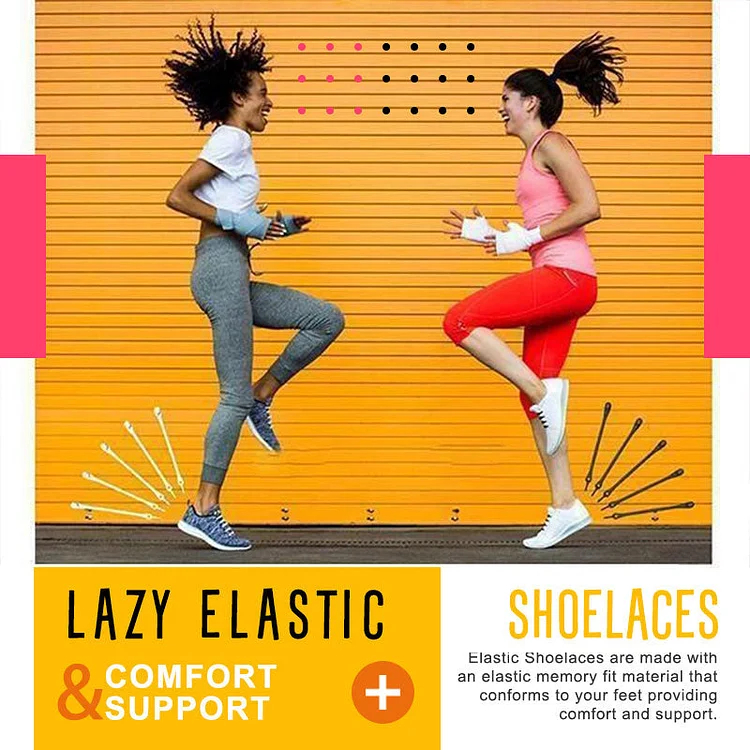 (Last Day Promotion-SAVE 50% OFF) Lazy Elastic Shoelaces (SET OF 12PCS-Fits a pair of shoes) - Buy 3 Set Get 2 Set Free