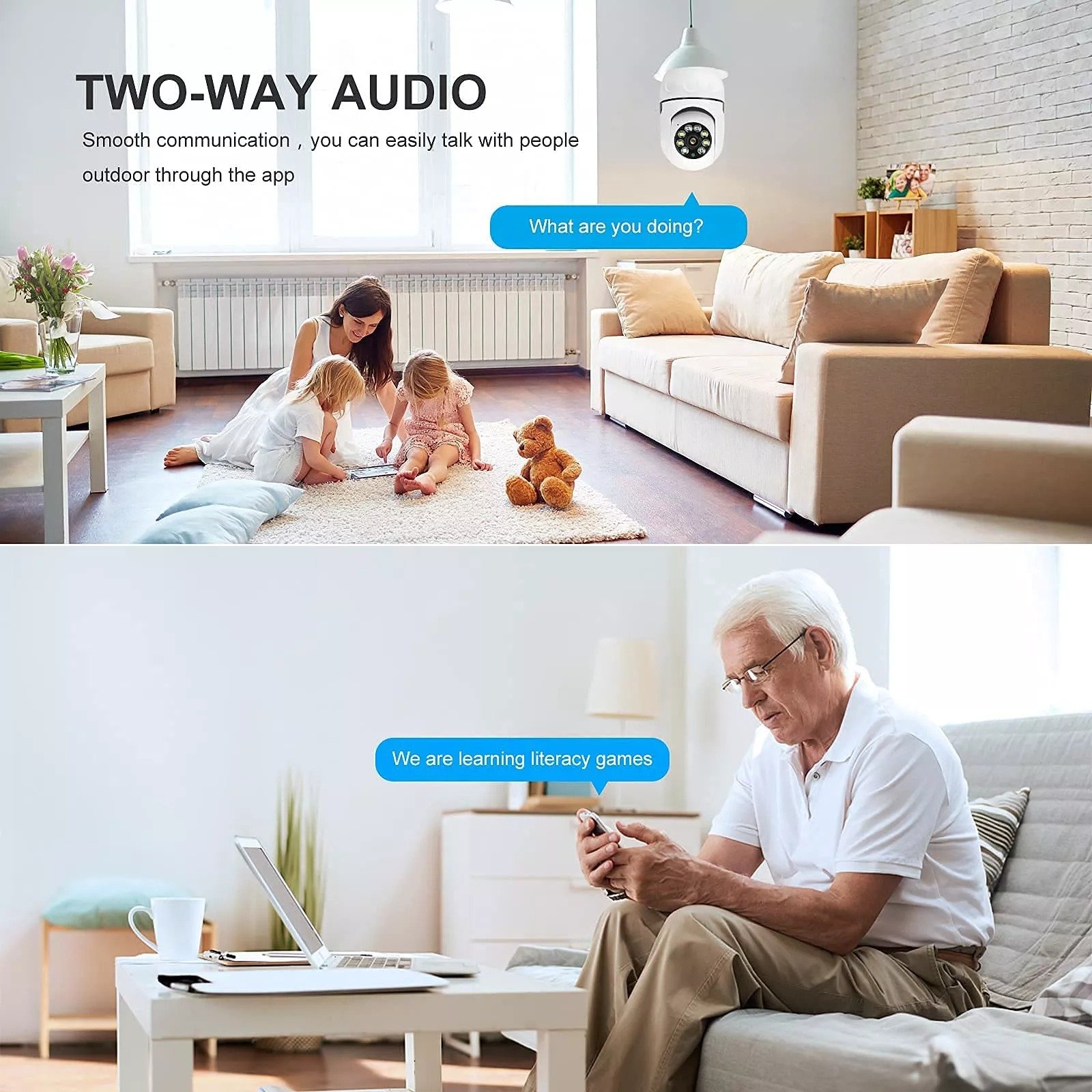 Last Day Promotion-Wireless Wifi Light Bulb Camera Security Camera