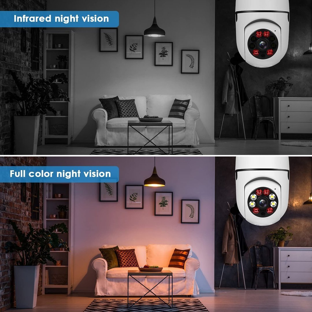 Last Day Promotion-Wireless Wifi Light Bulb Camera Security Camera