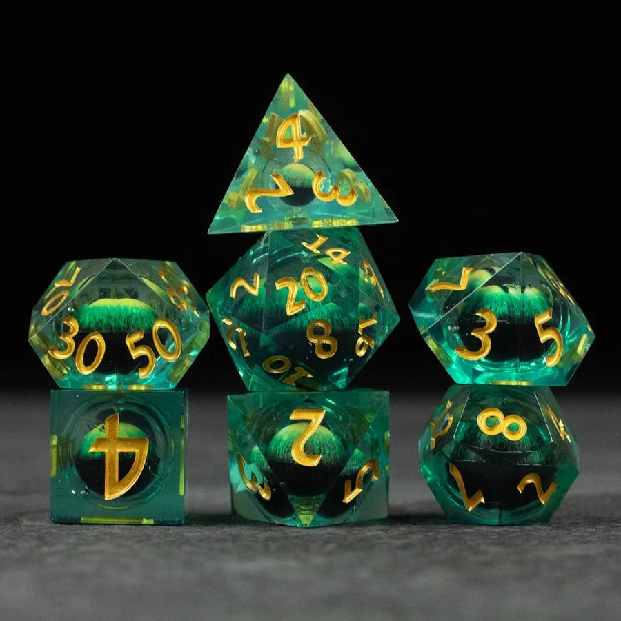 Lifelike Green Dragon Eye Dice