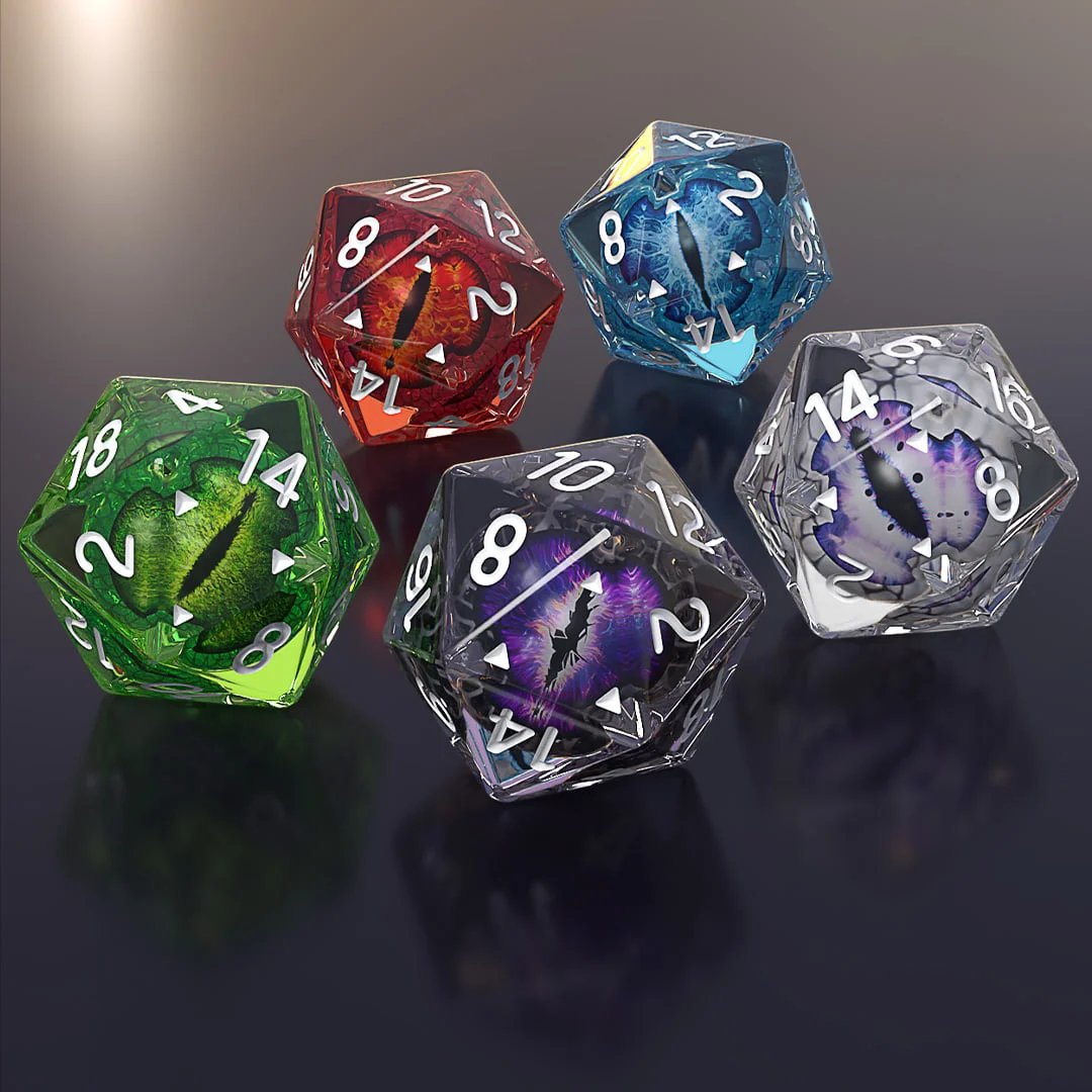 Lifelike Green Dragon Eye Dice