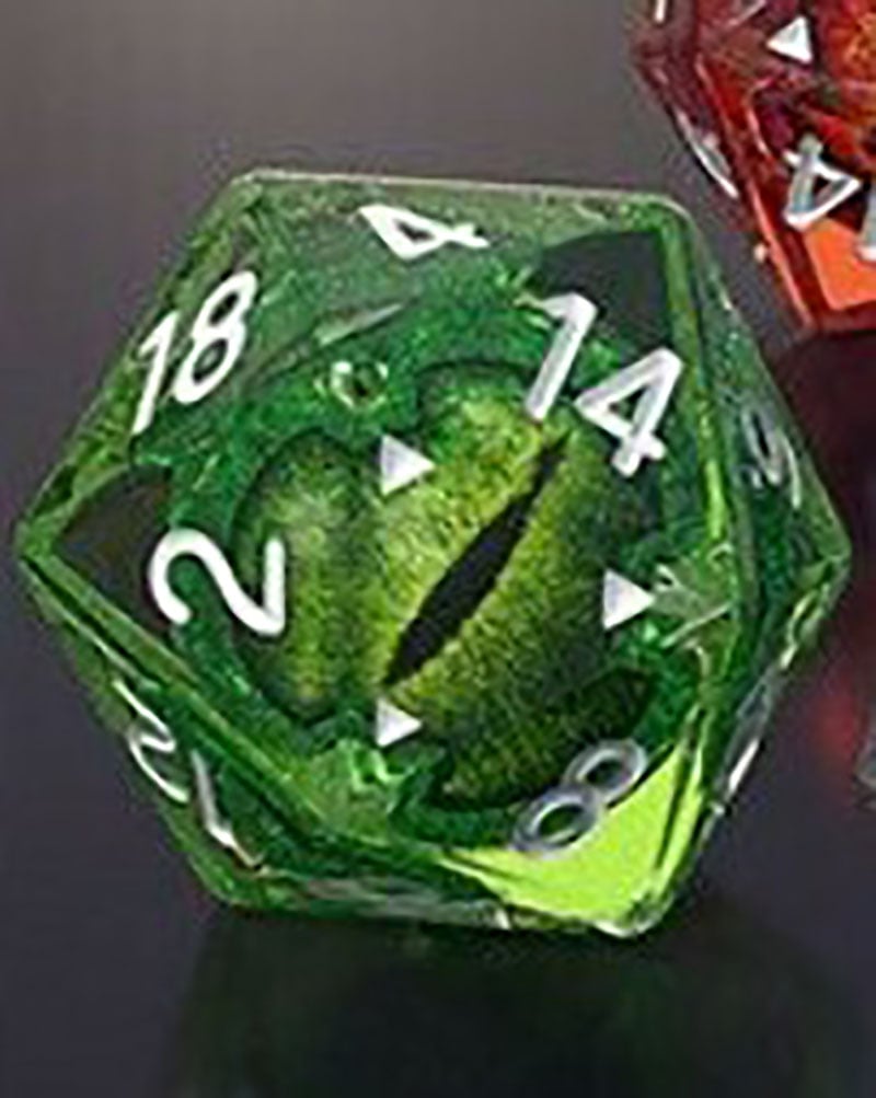 Lifelike Green Dragon Eye Dice