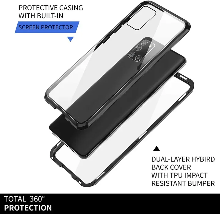 Magnetic Tempered Glass Double-sided Phone Case For Samsung S23 S22 S21 S20