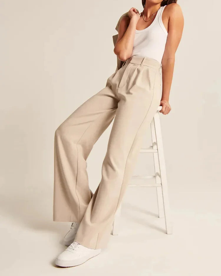 MAVIERE HIGH WAIST TAILORED WIDE LEG PANTS