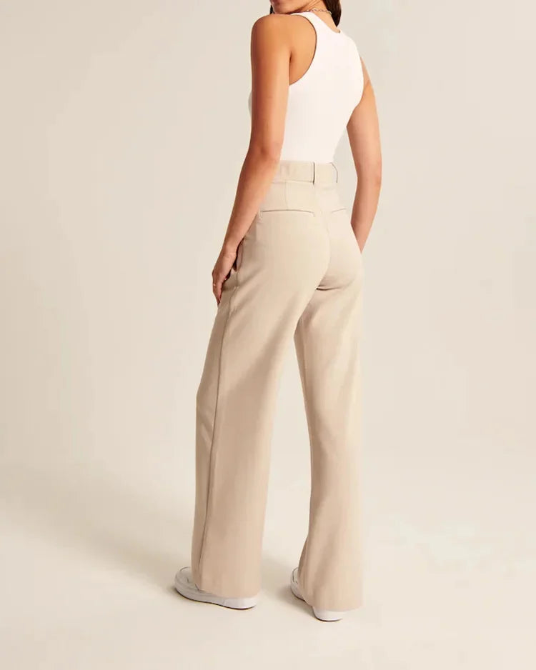 MAVIERE HIGH WAIST TAILORED WIDE LEG PANTS