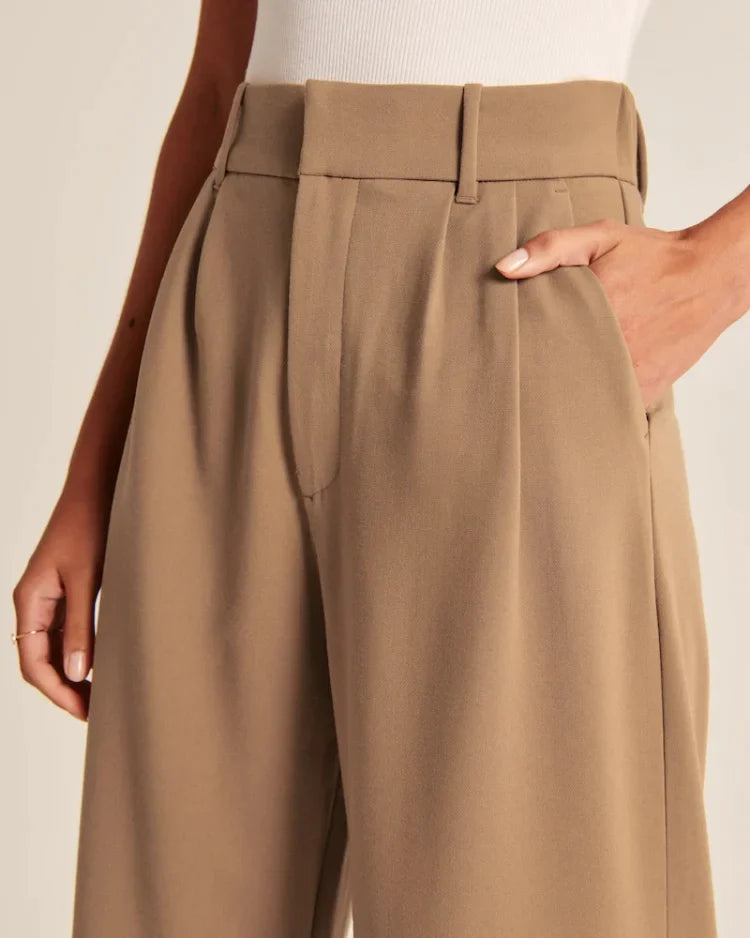 MAVIERE HIGH WAIST TAILORED WIDE LEG PANTS